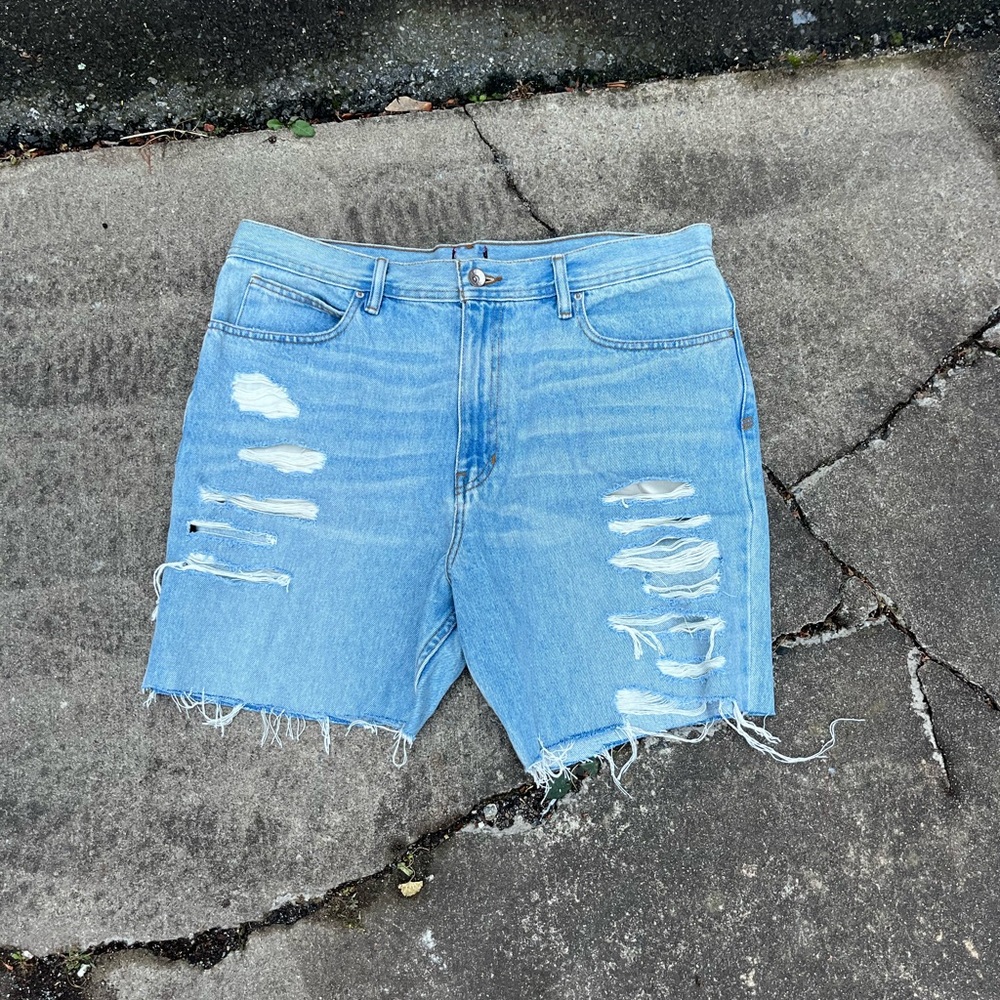 Distressed Cutoff Denim Shorts